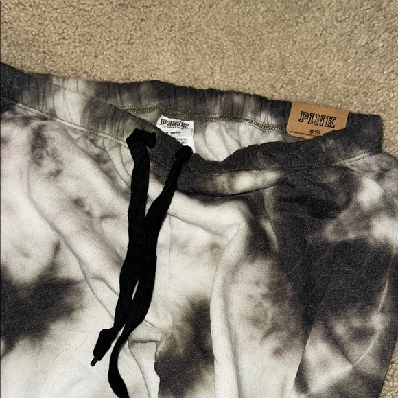 PINK Victoria's Secret Black and White Tie-Dye Joggers - Picture 3 of 3
